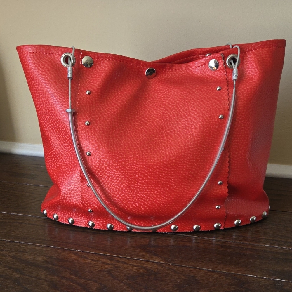 Hardware by Renee Studded Red Vinyl Tote Bag